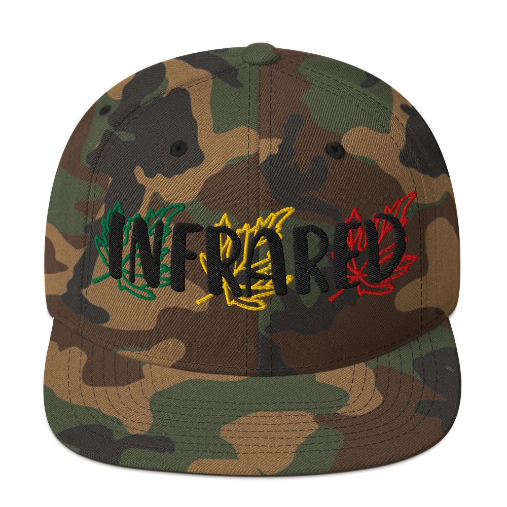 SnapBack Hat Cap for Men Women Color Green Camouflage outfit wear infrared photography full spectrum nature leaf gift for photographers size XL army