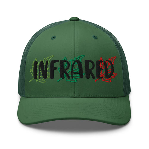 Green White Pink Trucker Hat Cap for Men Women Color Style Floral nature landscape leaf outfit how to wear infrared photography full spectrum gifts for photographers Canada 